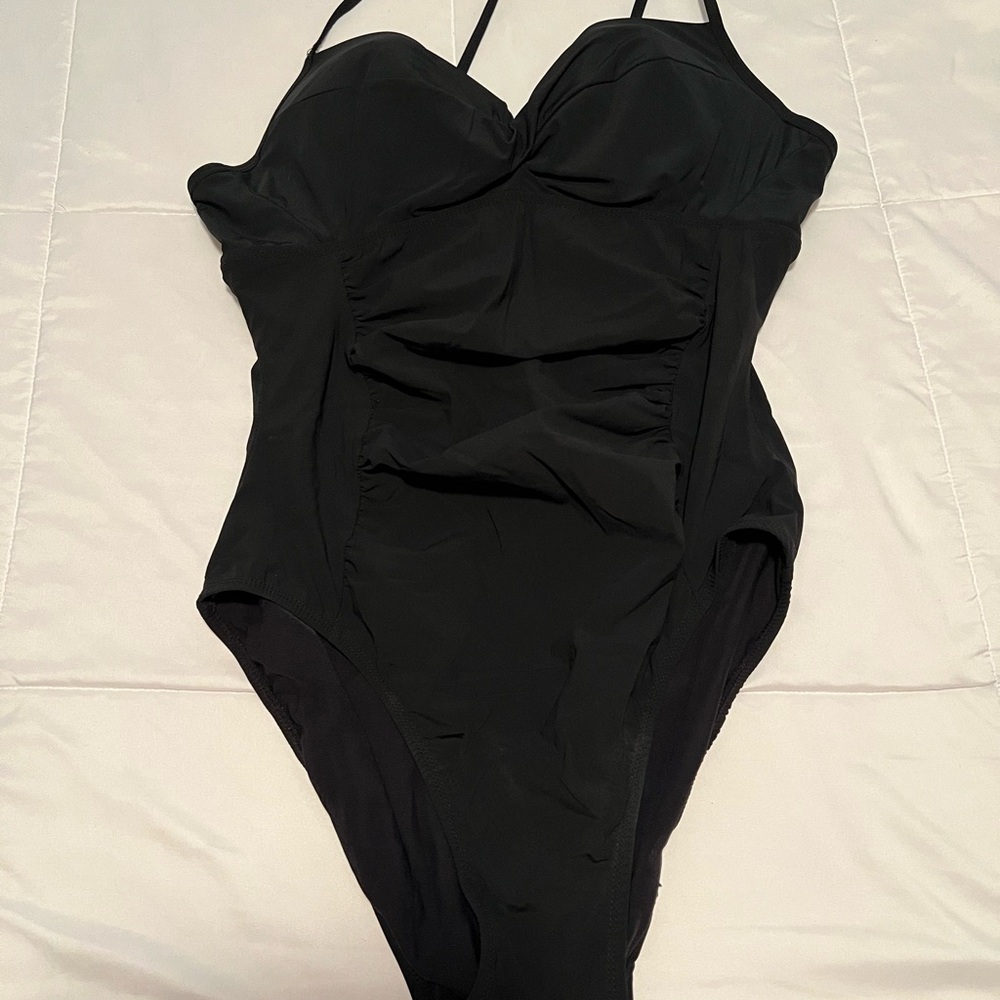 Black Ruched Swimsuit